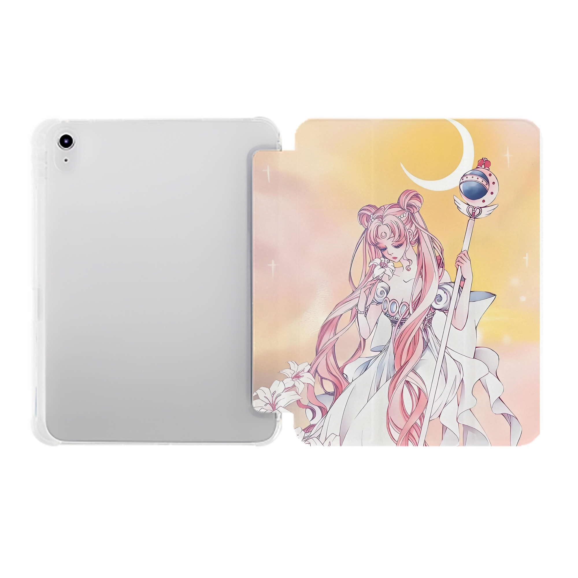 （画像用） 美少女戦士セーラームーン Sailor Moon IPad ケース ペン収納付き 三つ折りスタンド PUレザー×シリコン 対応機種9.5/10.5/10.9インチ